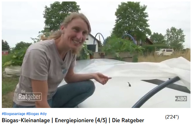 Katrin P�tz zeigt die Produktionseinheit mit
                    dem Gassack, wo die G�rung stattfindet 02