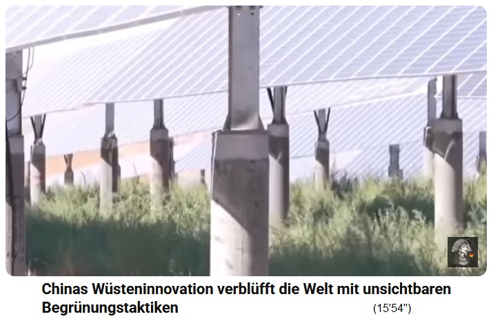 China Tibuki
                        Desert: Solar panels 3m high and field crops on
                        the ground