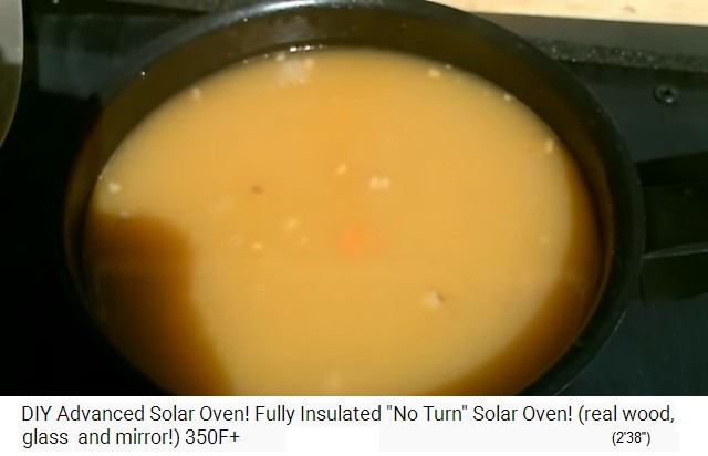 La sopa de
                  jam�n en el horno solar est� vaporizando despu�s de 30
                  minutos