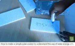 The
                  styrofoam side parts are coated with glue and being
                  glued with aluminum foil 01