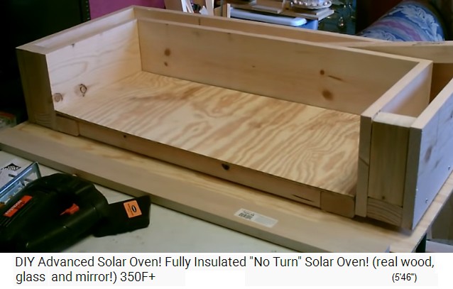 The bottom of the solar oven is closed