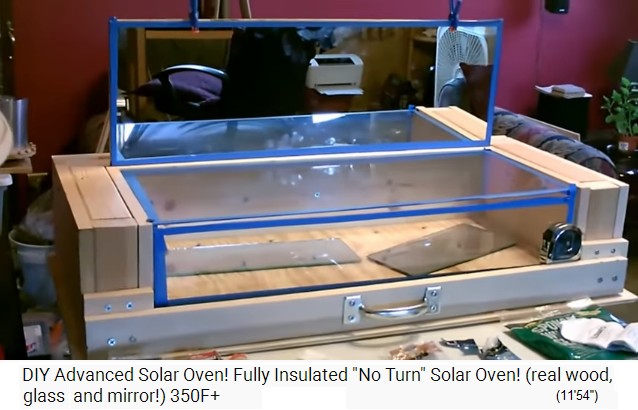 The
                  solar oven with the mirror and the glass plates, the
                  test whether everything fits