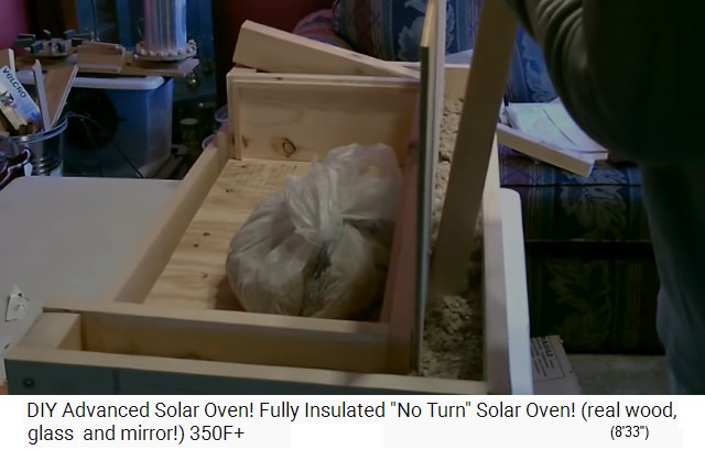 The green fiber insulation is compacted
                  with a stick 02