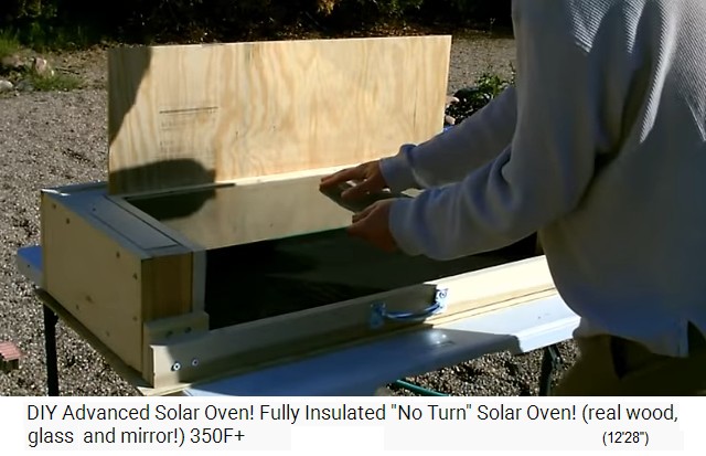The large glass plate of the solar
                  oven is installed