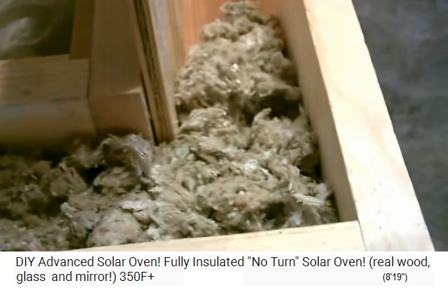 The frame is filled with green fiber
                  insulation