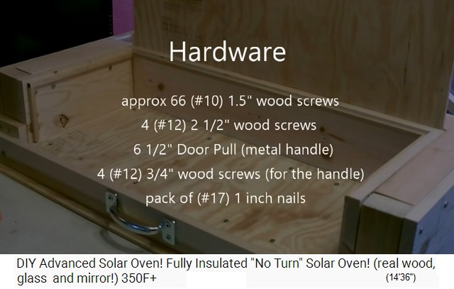 List
                  of nails, screws and 1 handle