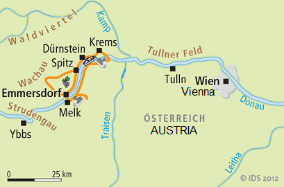 Map of Austria with the
                                      landscape "Wachau" at
                                      the Danube before Vienna, Austria
