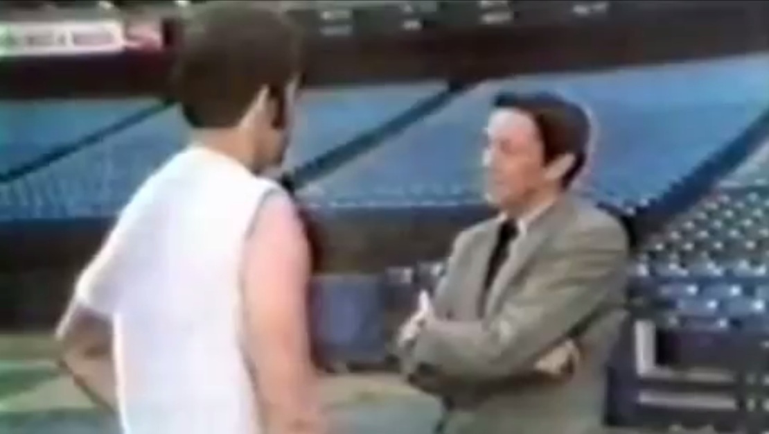 Patient in Georgia, ein
                  Footballspieler mit dem Interviewer