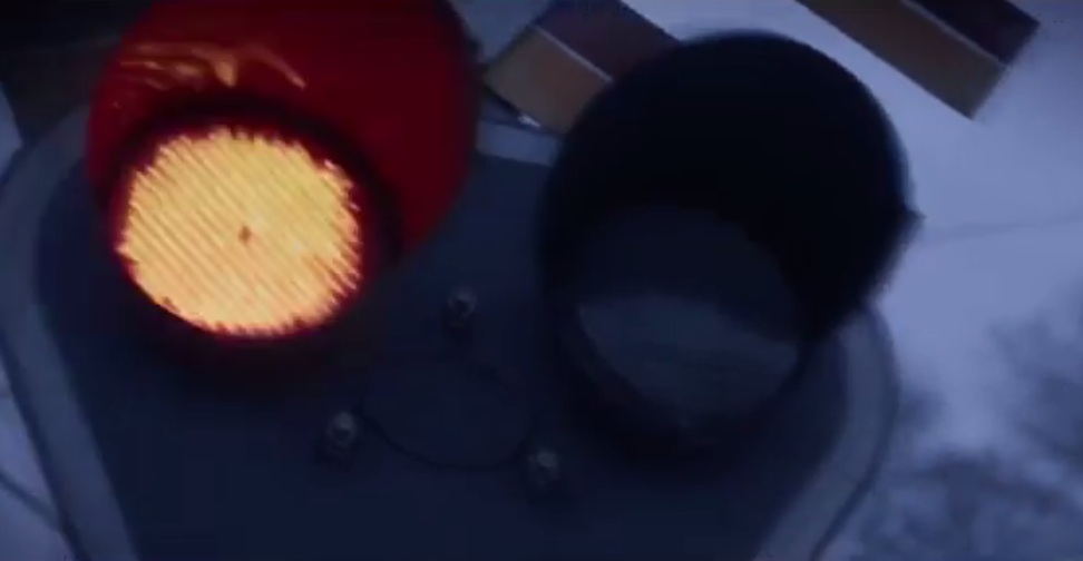 Railway crossing with orange lights