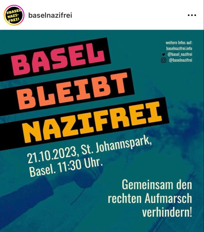 The criminal Antifa
                      became hyperactive inventing "Nazis" to
                      cover up its vaccine damage, e.g. sticker
                      "Basel remains Nazi-free" ("Basel
                      bleibt nazifrei") 2023