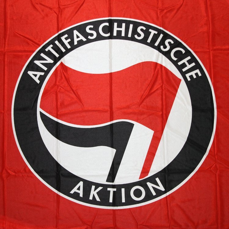 Criminal Antifa with flag cult
                    in black-red-white