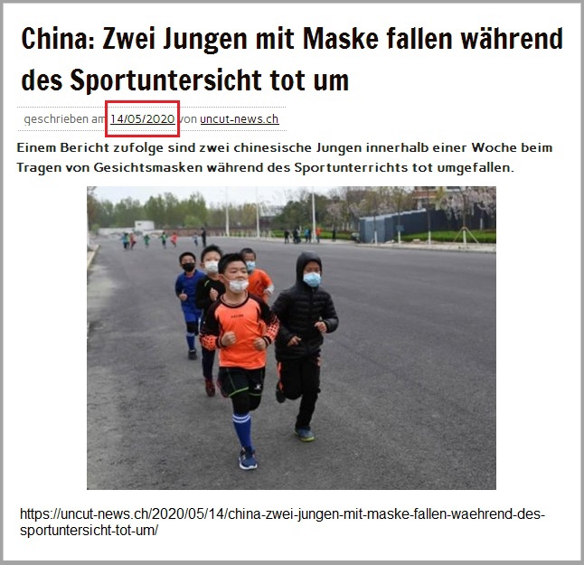 China: Children have to do sports with masks,
                      2 drop dead - News from May 14, 2020