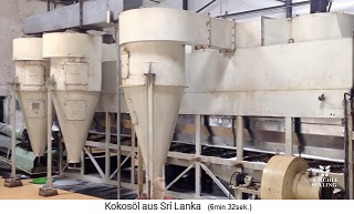 Production of
                coconut oil in a large mill: coconut meat become coconut
                flakes