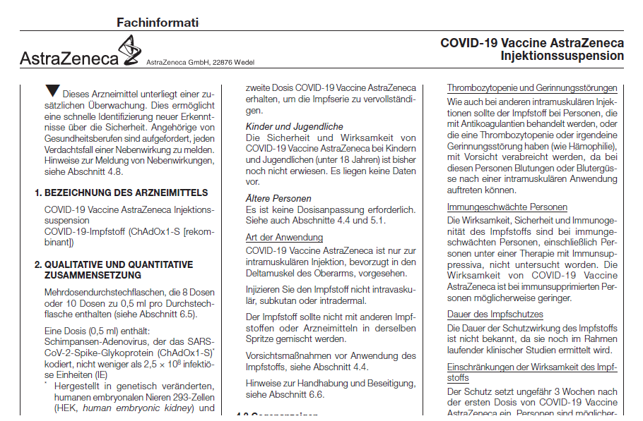 KV Berlin:
                SCHLANGENGIFTimpfung von AstraZeneca mit
                Schimpansen-Adenovirus