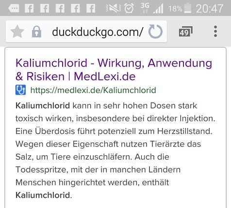 Lexikoneintrag �ber
                        Kaliumchlorid zum Einschl�fern, 9,2.2021