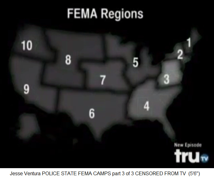 Karte der
                  "USA": Die 10 Gef�ngnisdistrikte der FEMA