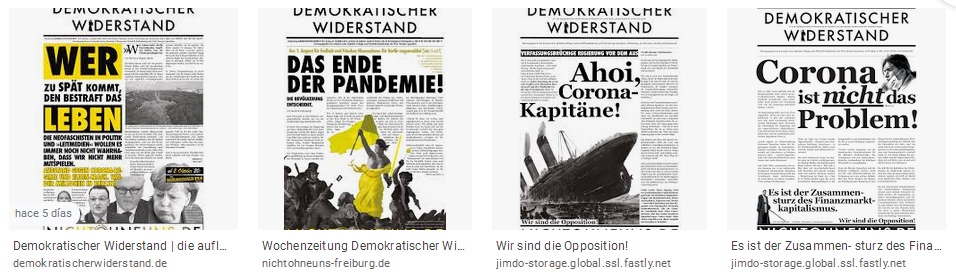 DEMOKRATISCHER
                      WIDERSTAND gegen die Diktatur des RKI mit Diktator
                      Drosten - Informationen �ber Aktionen und �ber die
                      zionistische Merkel-Regierung - Webseite:
                      https://nichtohneuns.de