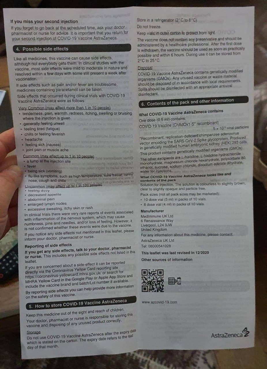 16.2.2021: Giftspritze von AstraZeneca: Die
                Packungsbeilage sagt es: Nieren-F�tenzellen verwendet