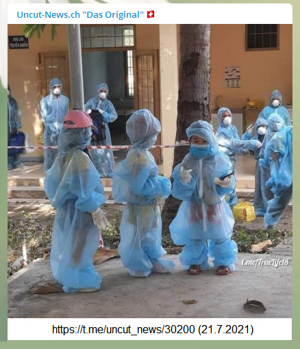 Vietnam 21.7.2021: Corona19-Kinder werden
                  isoliert und in Ganzk�rperanz�ge gesteckt