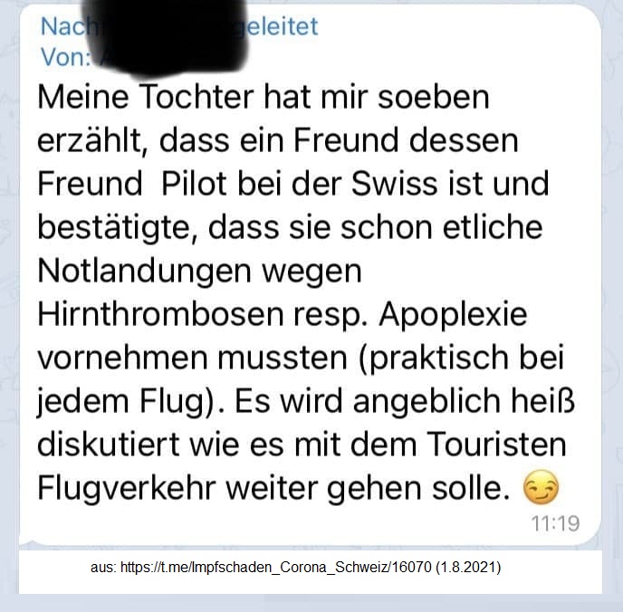 GENimpfschaden Schweiz 1.8.2021: Immer mehr
                  GENgeimpfte Piloten m�ssen notlanden