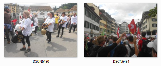 Demo f�r Grundrechte in
                                      Luzern 31.7.2021 - Sammelfoto 02:
                                      Treichler und Menschenmenge