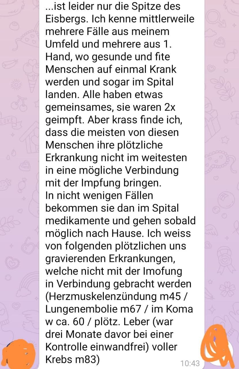 GENimpfsch�den Schweiz 14.8.2021:
                  Krankheiten ohne Ende