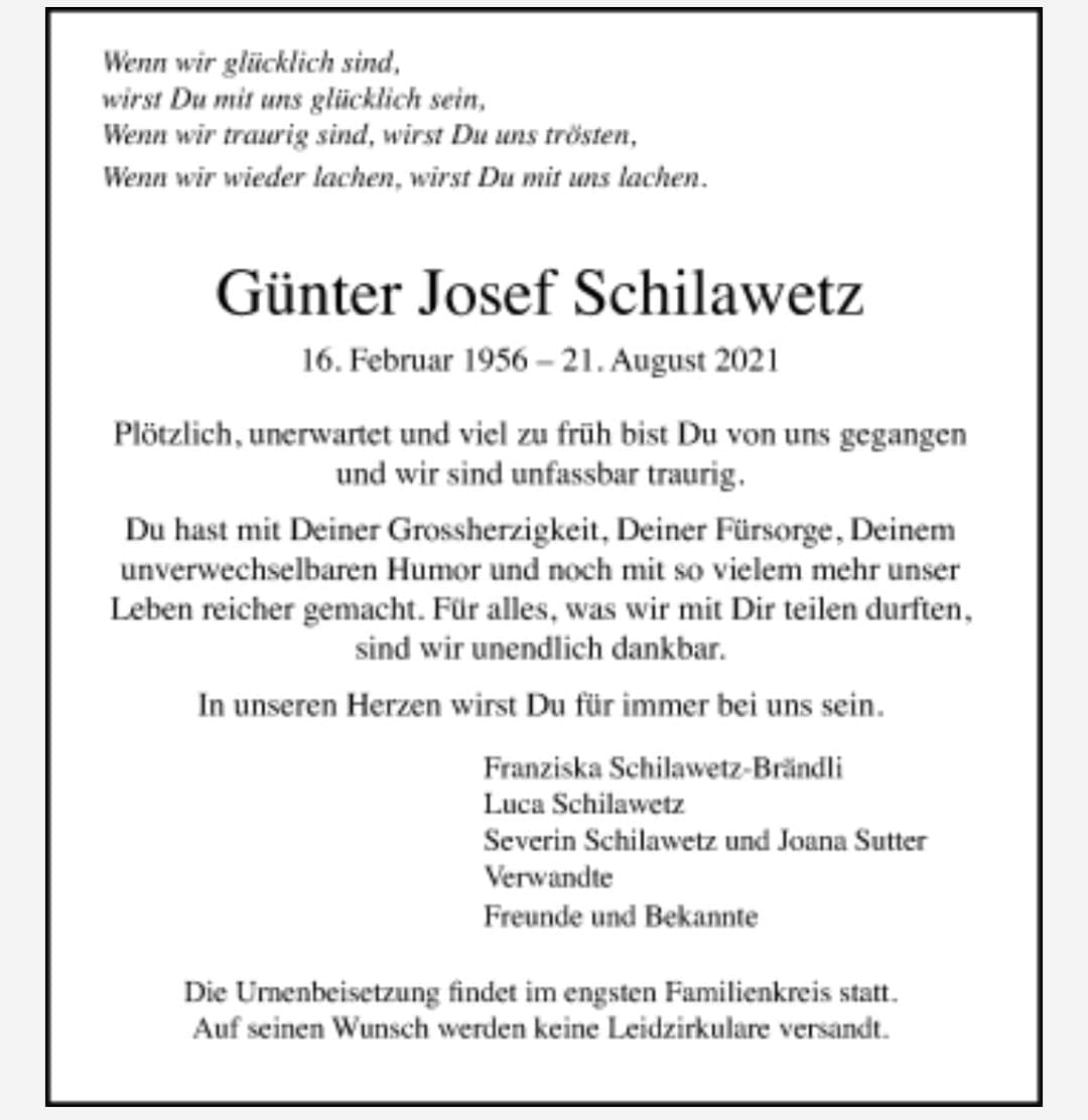 GENimpfmord 27.8.2021: Günther Schilawetz