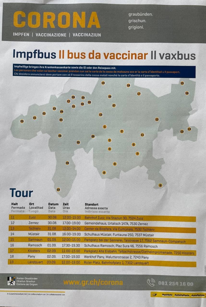 Widestand GR 31.8.2021: Die Daten gegen den
                    Impfbus der Fascho-Regierung im Kanton Graub�nden