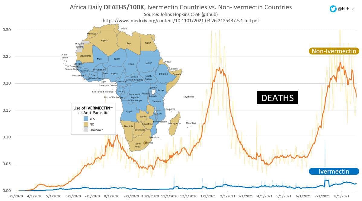 Ivermectin
                    hilft in Afrika 29.8.2021: Dramatischer Unterschied
                    dank Ivermectin in Afrika: 31 Staaten nutzen es und
                    22 nicht