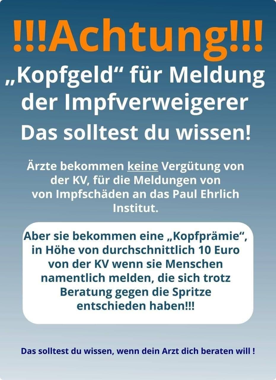 Kriminelle �rzte im 4R am 5.9.2021: Denunziation
                von UNgeimpften wird mit 10 Euro belohnt