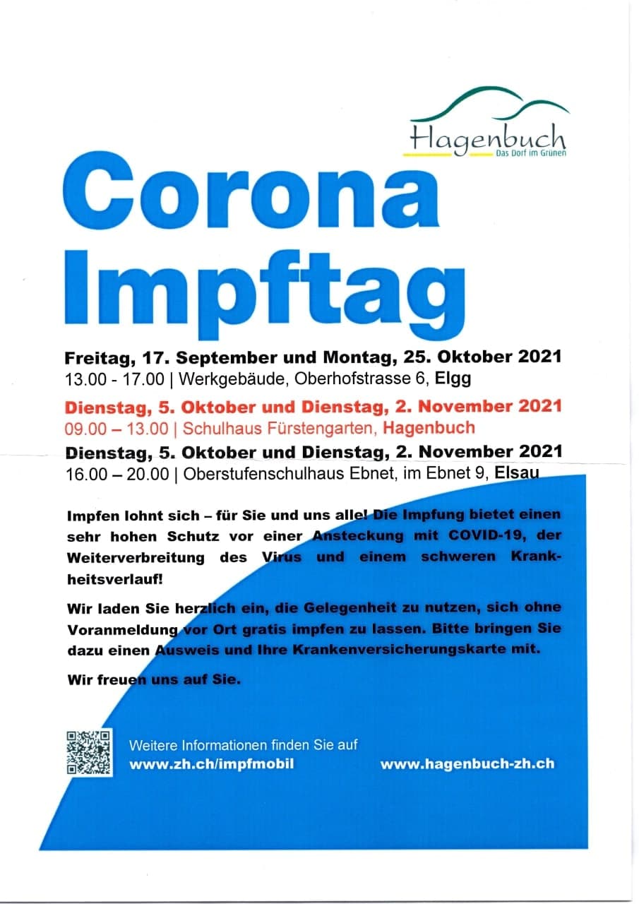 GENimpfwerbung Kanton Z�rich von
                    Schwab-Rickli 3.9.2021: Der "Impftag"
                    kommt