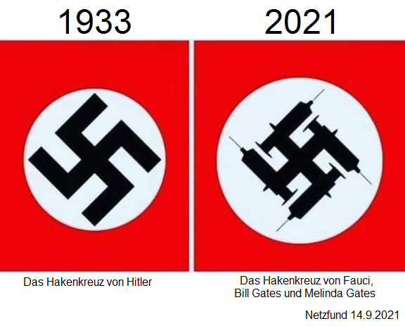 Das neue Hakenkreuz mit Spritzen 14.9.2021