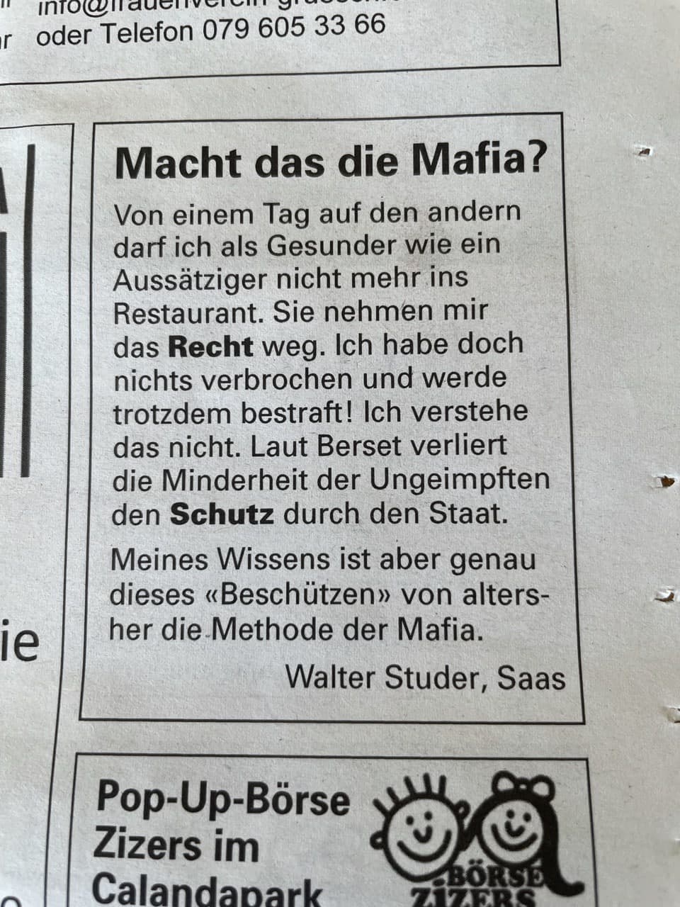 Widerstand Pr�ttigau 17.9.2021:
                    Der Staat sch�tzt die Bev�lkerung zu Tode - das sind
                    Mafiamethoden