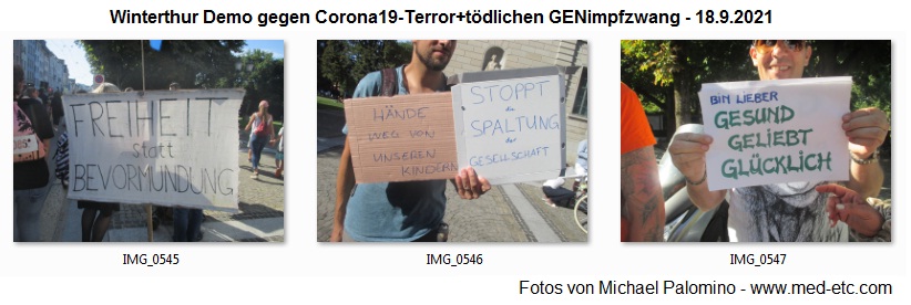 Sammelfoto 2: Transpartente
                      auf der Demo Winterthur 01