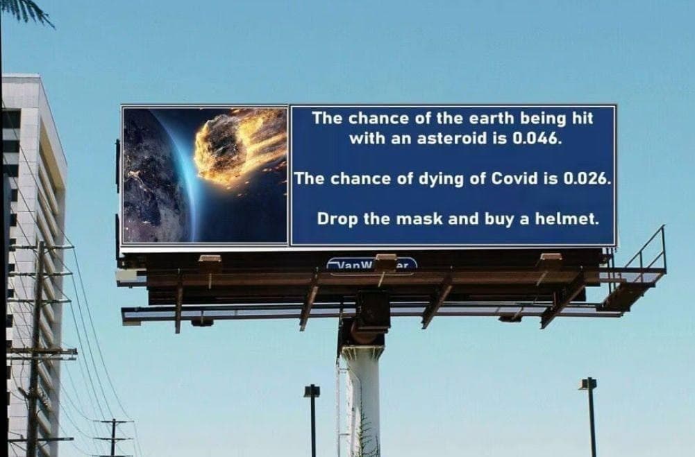 Widerstand "USA" 24.9.2021:
                    Asteroidtreffer oder Coronatod? Helm kaufen!