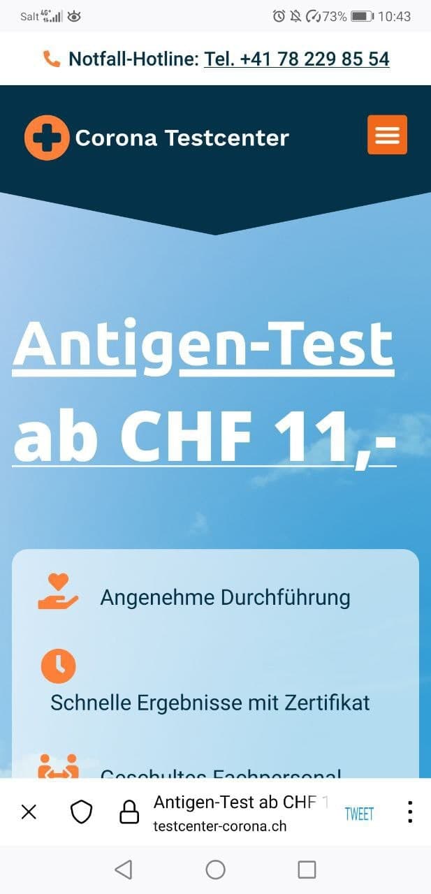 Testwahn Schweiz 15.10.2021: Antigentest
                    11 Stutz