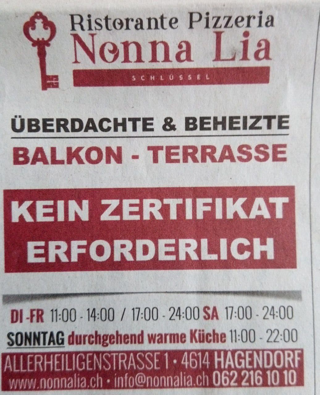 Widerstand
                                Hagendorf (Schweiz) 6.11.2021:
                                Restaurantterrasse OHNE
                                Zertifikat-Apartheid