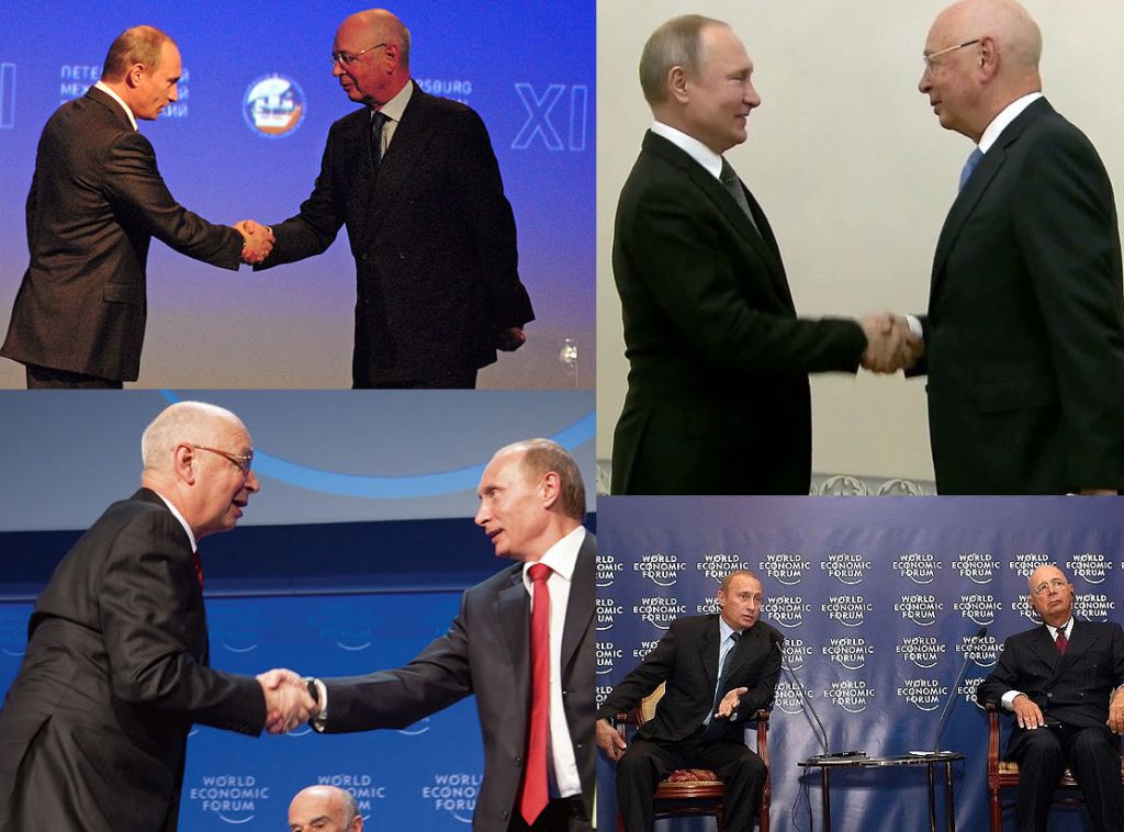 Putin mit dem
                  Nazi-Rothschild Schwab: Auch Putin f�hrt
                  QR-Diskriminierung ein