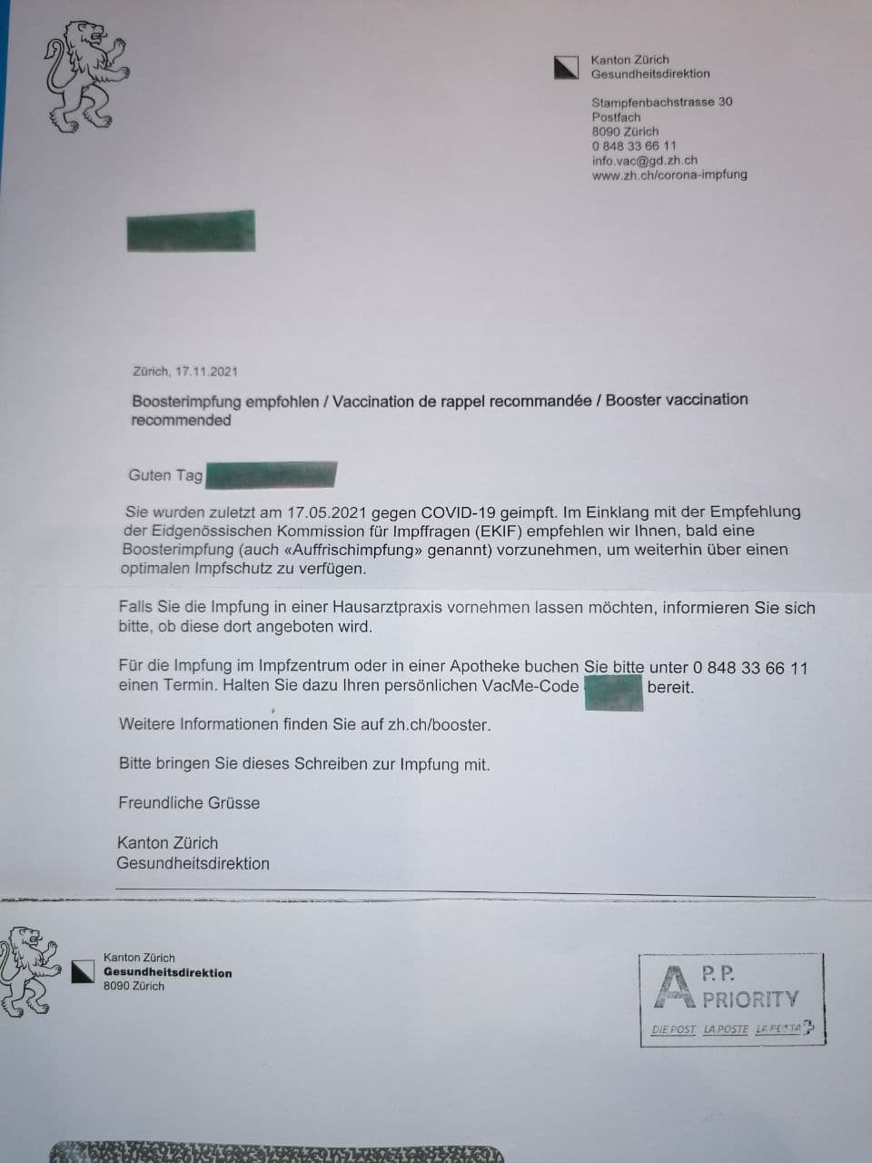 T�dliche GENimpfwerbung 20.11.2021:
                  Rickli macht GENimpfwerbung f�r die 3. t�dliche
                  GENimpfung - per Brief