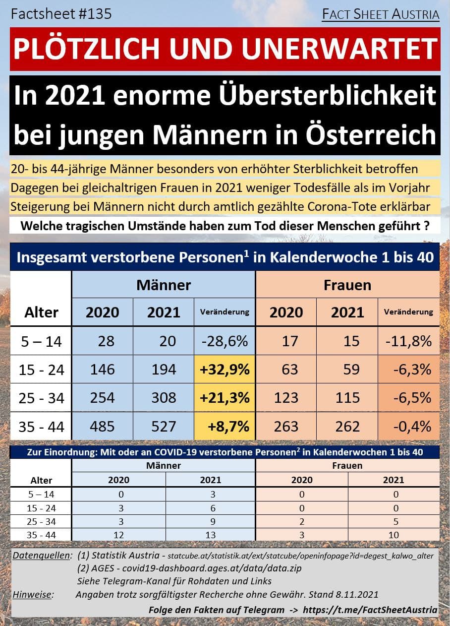 2G-Fascho-�sterreich: Tabelle der
                    �bersterblichkeit bei jungen M�nnern unter 40