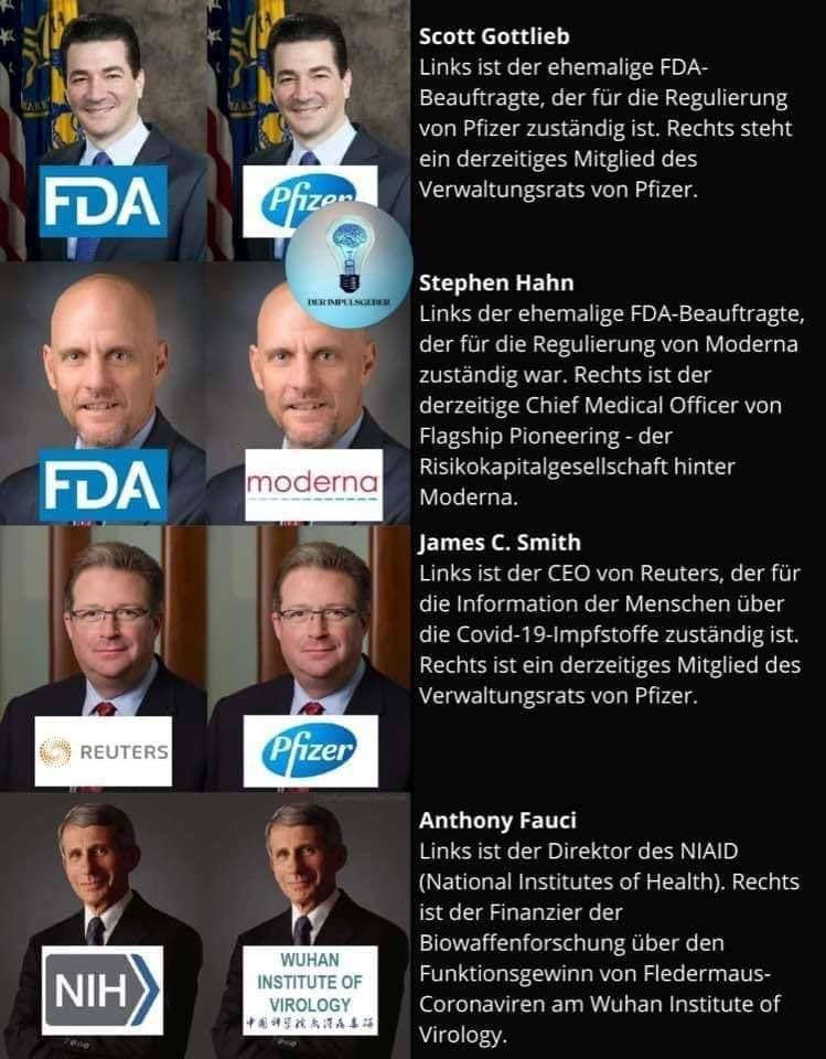 T�ter Pharma ("USA") 9.12.2021: Die
                  Pharma-Mafia mit Gottlieb, Hahn, Smith und Fauci etc.
