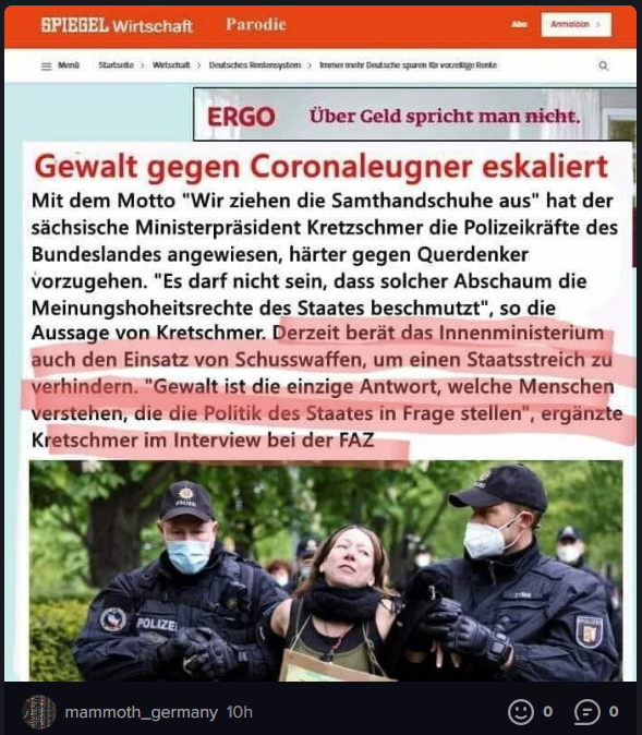 Costapo in 2G-Fascho-Sachsen
                  8.12.2021: Kretschmerhitler hetzt die Costapo gegen
                  die Bev�lkerung