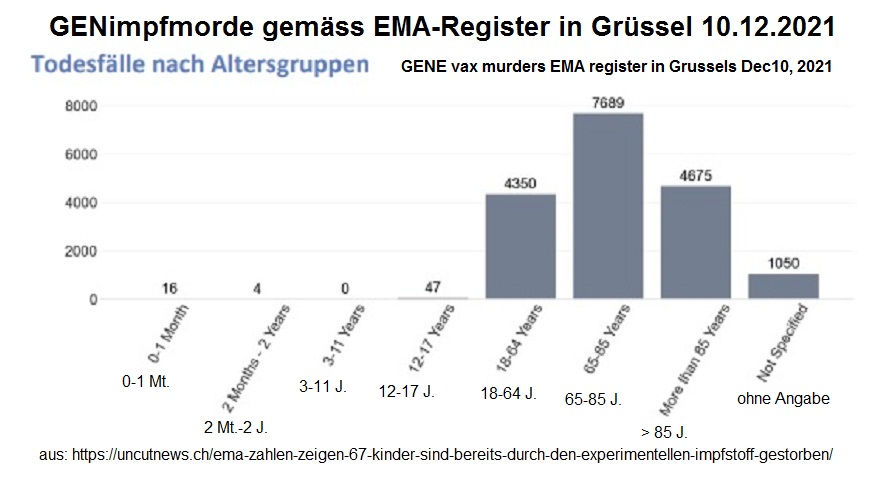 Grafik GENimpfmorde
                      gem�ss dem EMA-Register in Gr�ssel 10.12.2021