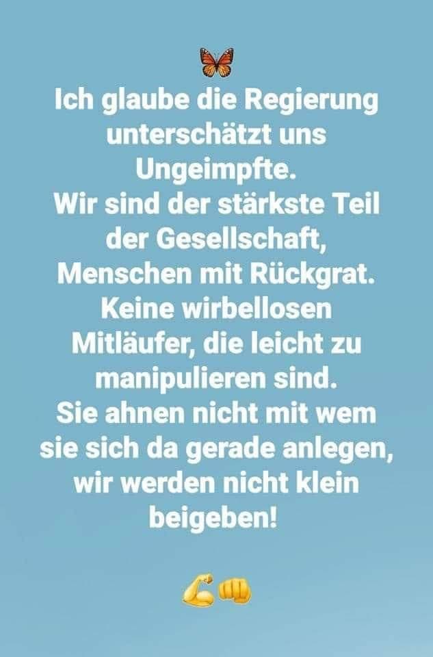12.12.2021: UNgeimpfte Goldst�cke sind stark und
                  informiert - besser als der Pundesrat