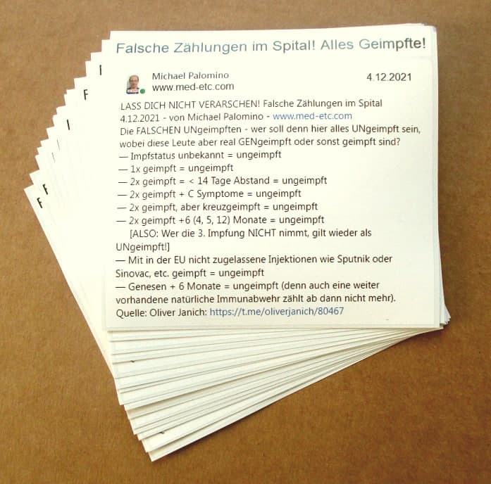 Widerstand
                            mit der Wahrheit 20.12.2021: Kleber mit den
                            FALSCHEN UNgeimpften in Spit�lern