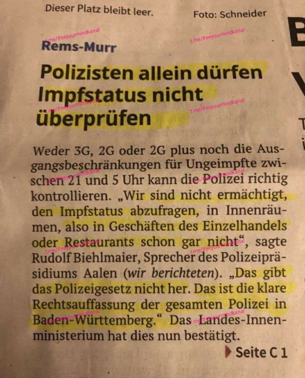 Costapo
                  in BW (4R) 24.12.2021: Impfstatus abfragen d�rfen die
                  Polizei-Pitbulls NICHT, und in Innenr�ume eindringen
                  erst recht NICHT