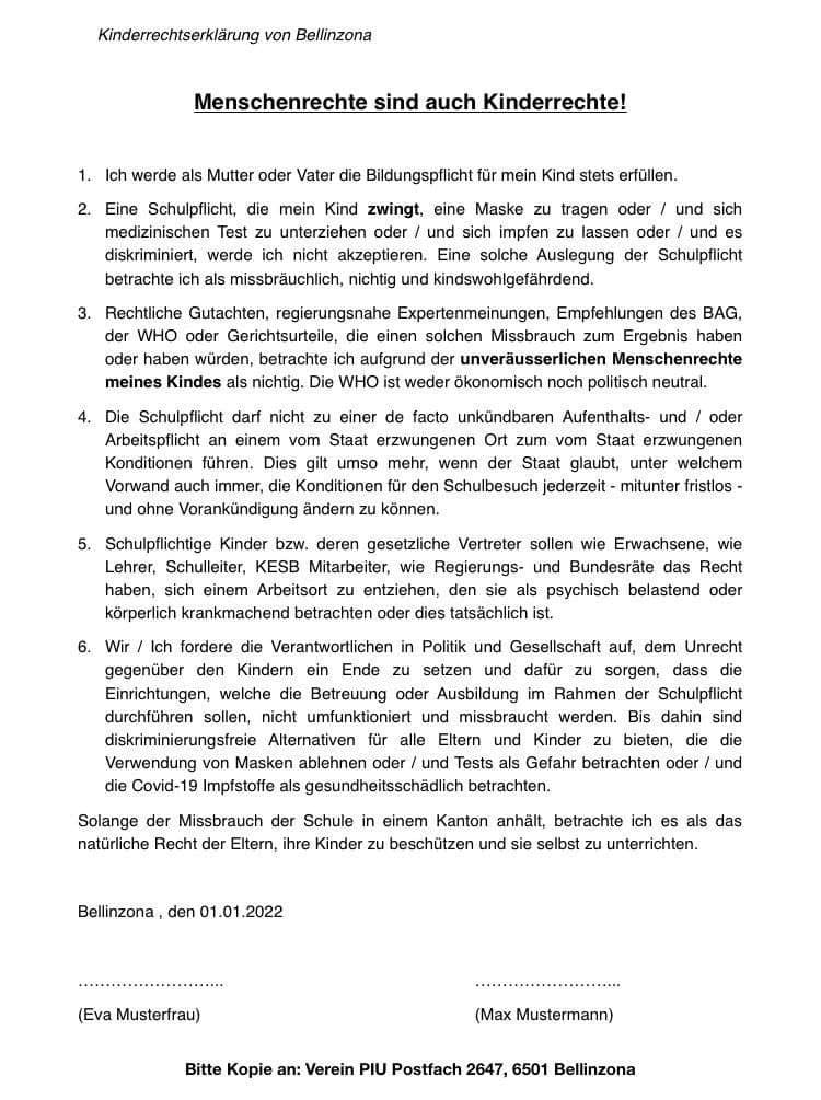 Widerstand Schweiz
                  2.1.2022: Menschenrechte sind auch Kinderrechte!