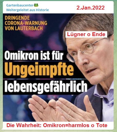 T�ter Lauterbach 2.1.2021: Er bel�gt das Volk und
                  verbreitet Schrecken ohne Ende - alles strafbar