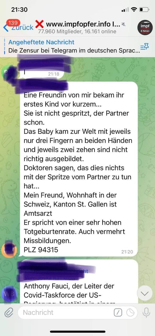 GENimpfschaden bei Babys durch Shedding 6.1.2022:
                  Baby hat nur 3 Finger an beiden H�nden und einige
                  Zehen nicht richtig ausgebildet