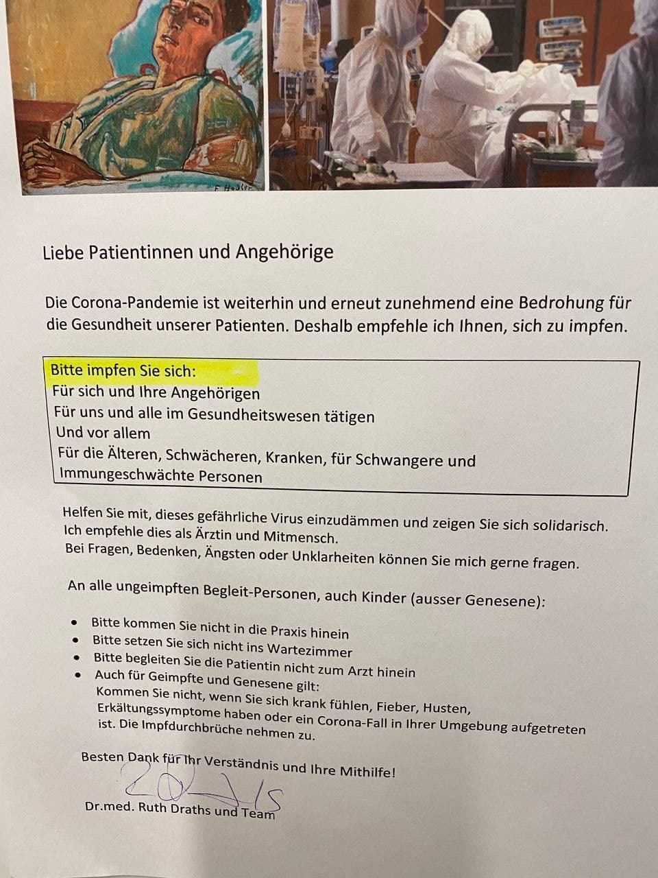GENimpfwerbung in Sursee
                  13.1.2022: Arztpraxis Ruth Draths und Team fordert
                  "Solidarit�t", um mit der GENimpfung das
                  Virus "einzud�mmen" -
                  Nebenwirkungen+Todesraten werden nicht erw�hnt!